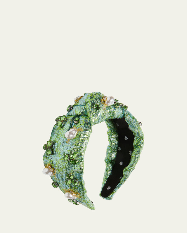 Marina Knotted Jacquard Embellished Headband